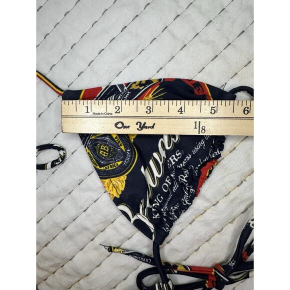 Vintage Budweiser Triangle String Bikini Top Only King Of Beer Bud Navy Swim - Picture 5 of 13